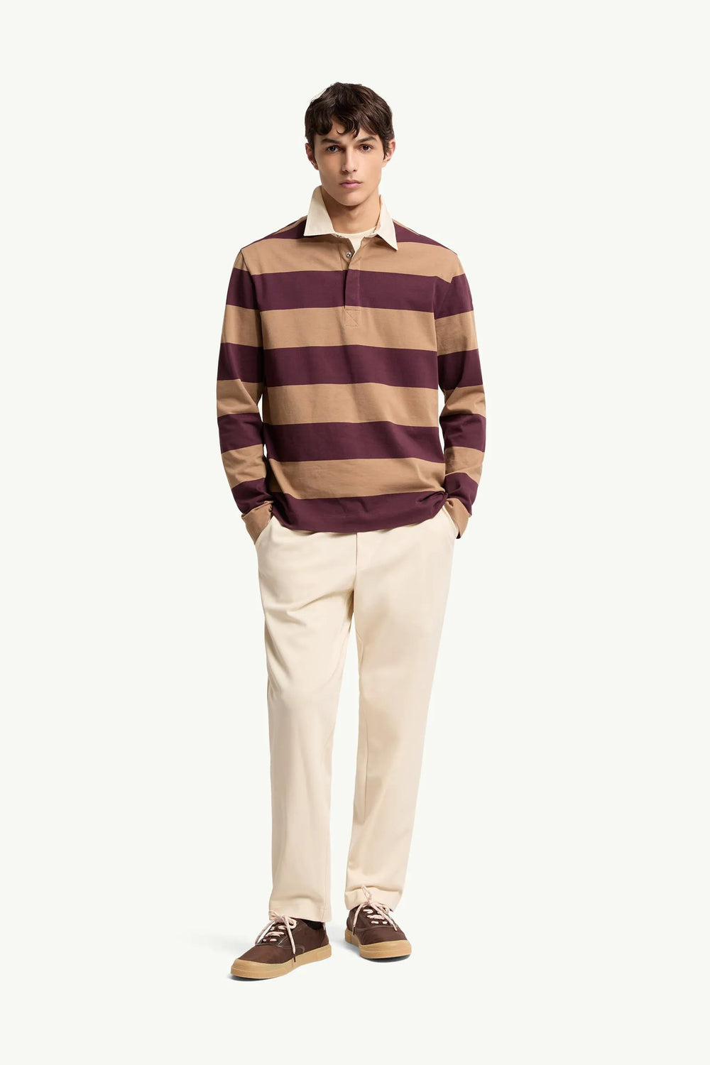 Beige & Burgundy